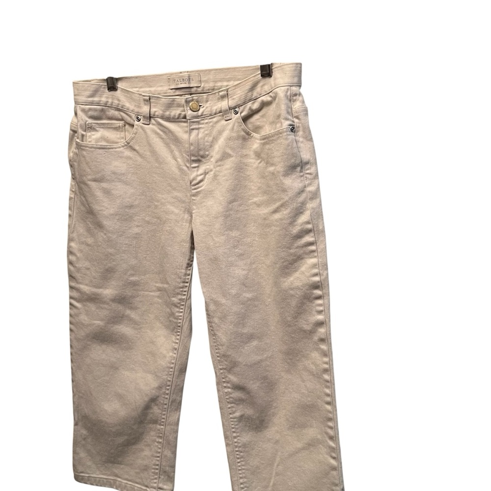 Talbots size 8 cream / winter white cropped jeans with stretch